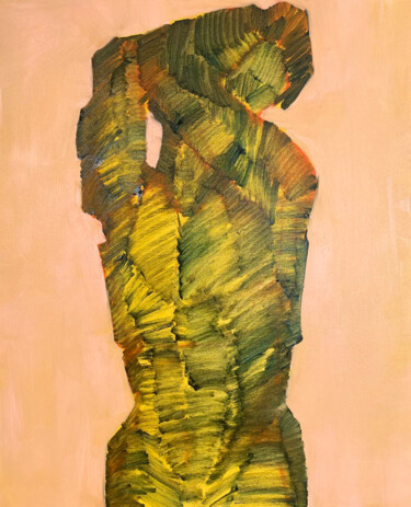 「FLINT - goldeb man…」というタイトルの絵画 Anna Bondarによって, オリジナルのアートワーク, オイル