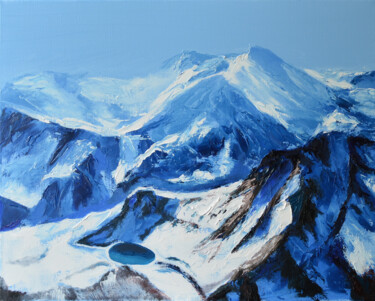 제목이 "Mountain landscape…"인 미술작품 Anna Brazhnikova로, 원작, 기름 나무 들것 프레임에 장착됨