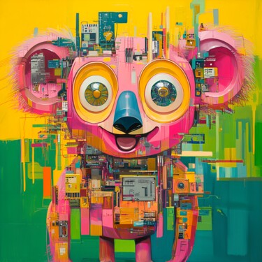 Digital Arts με τίτλο "Koala Code" από Anna Burger, Αυθεντικά έργα τέχνης, Ψηφιακό Κολάζ