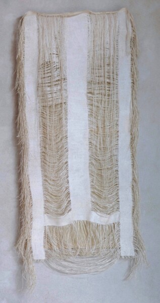Arte têxtil intitulada "Flecos de perla sal…" por Anna Carmona, Obras de arte originais, Tecido Montado em Armação em madeira