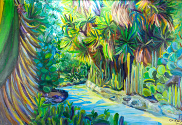 "palms and cacti" başlıklı Tablo Anna Churyukina tarafından, Orijinal sanat, Petrol