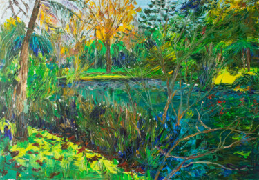 Malerei mit dem Titel "Near the lake" von Anna Churyukina, Original-Kunstwerk, Öl