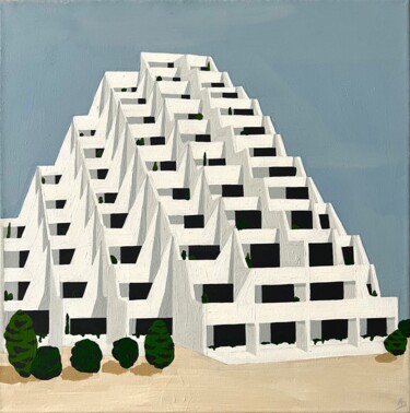 Картина под названием "Pyramide Babylone" - Anna D., Подлинное произведение искусства, Акрил Установлен на Деревянная рама д…