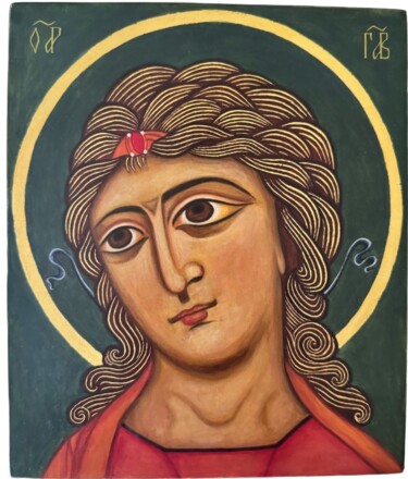 Malarstwo zatytułowany „Angel "Golden Hair".” autorstwa Anna Djundiet, Oryginalna praca, Tempera