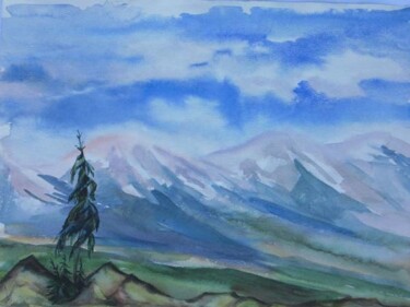 Painting titled "Foothills" by Anna Duyunova, Original Artwork, Oil