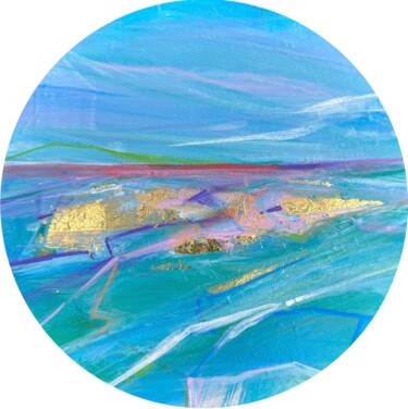 Peinture intitulée "Northern Lights on…" par Anna Evtushenko, Œuvre d'art originale, Acrylique