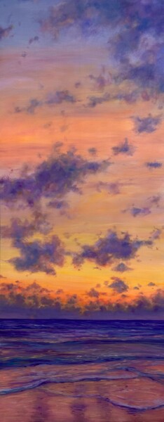 Картина под названием "Purple flames." - Anna Evtushenko, Подлинное произведение искусства, Масло