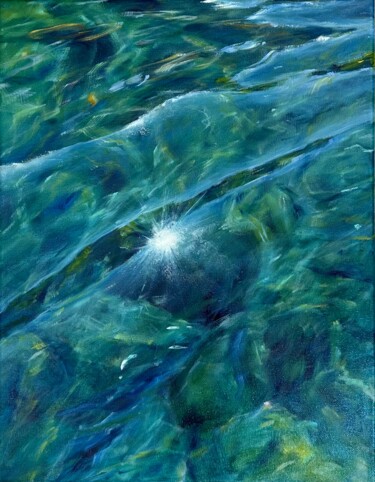 Painting titled "Glass surface." by Anna Evtushenko, Original Artwork, Oil