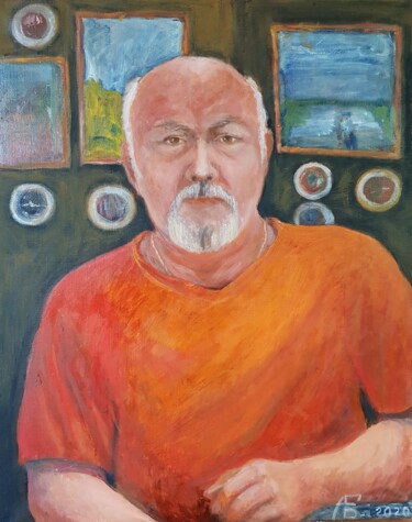 Painting titled "Portrait" by Anna Fainitskii, Original Artwork, Oil