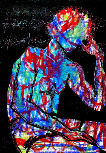 Картина под названием "Full of emotions" - Anna Gaikovich, Подлинное произведение искусства, Акрил Установлен на Деревянная…