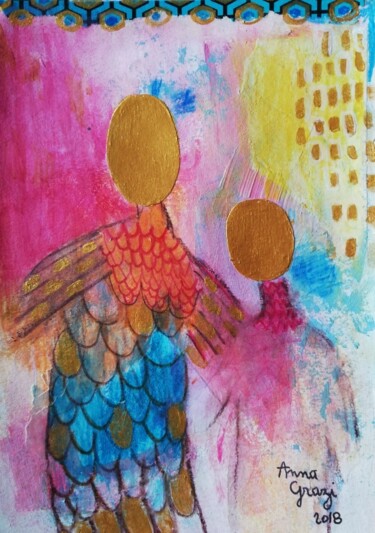 Peinture intitulée "Le jeune chantre et…" par Anna Grazi, Œuvre d'art originale, Acrylique Monté sur Plexiglas
