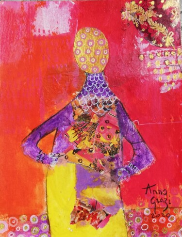 Schilderij getiteld "La femme du couturi…" door Anna Grazi, Origineel Kunstwerk, Acryl