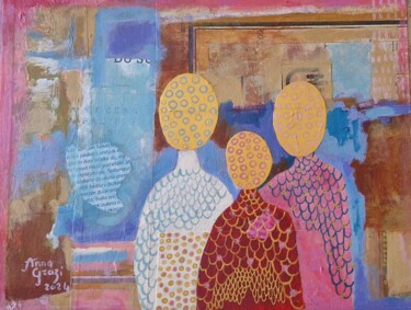 Painting titled "Les fils du profess…" by Anna Grazi, Original Artwork, Acrylic