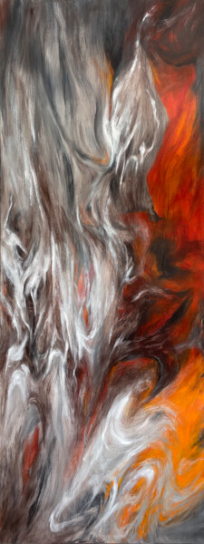 Malerei mit dem Titel "FIRE" von Anna Gurechkina, Original-Kunstwerk, Öl