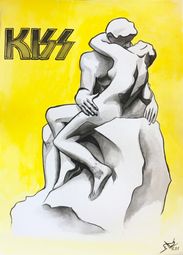 Zeichnungen mit dem Titel "Kiss" von Anna Kuznyetsova, Original-Kunstwerk, Tinte