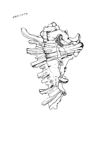 Рисунок под названием "09.01.2023" - Анна Махова, Подлинное произведение искусства, Гелевая ручка