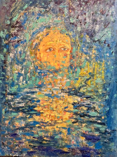 Картина под названием "Crying" - Anna Makarova, Подлинное произведение искусства, Масло Установлен на Деревянная рама для но…