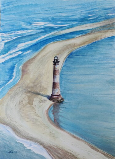 Картина под названием "Lighthouse" - Анна Малышко, Подлинное произведение искусства, Акварель