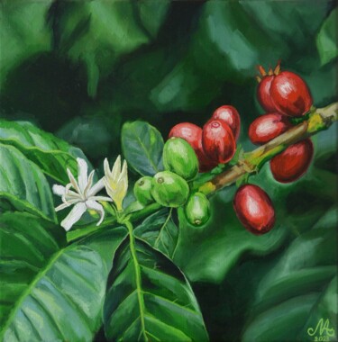 Schilderij getiteld "Ecuadorian coffee b…" door Anna Mamonkina, Origineel Kunstwerk, Olie