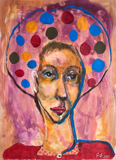 Ζωγραφική με τίτλο "Colorful mind" από Anna Maria Valesova, Αυθεντικά έργα τέχνης, Ακρυλικό