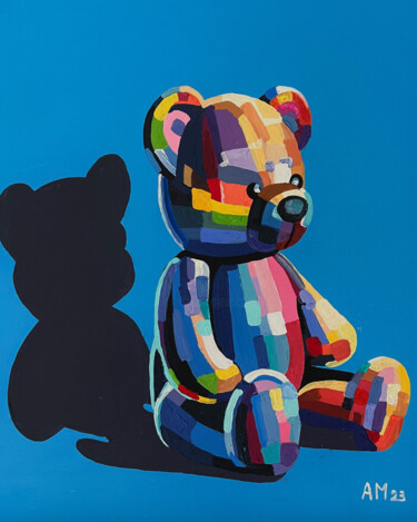 "Teddy's Daydream" başlıklı Tablo Anna Meyster tarafından, Orijinal sanat, Akrilik Ahşap Sedye çerçevesi üzerine monte edilm…