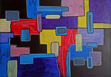 Painting titled "Colorful Harmony" by Anna Mwaimba Mphande (Anna.k.m), Original Artwork, Gouache