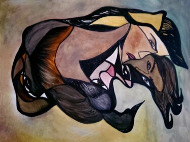 Pintura titulada "Главата на кучето" por Anna Mytavska (Cabrerra), Obra de arte original, Gouache