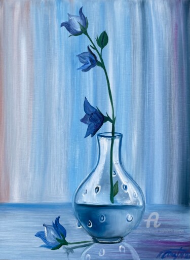 Картина под названием "Bell flower" - Anna Pavlovich-Naneva, Подлинное произведение искусства, Масло Установлен на Деревянна…