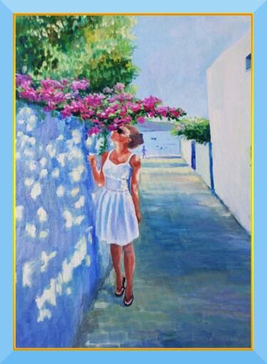 Peinture intitulée "Bodrum and me" par Anna Polat, Œuvre d'art originale, Huile