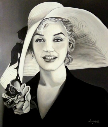 Pintura intitulada "Marilyn" por Anna Rita Angiolelli, Obras de arte originais, Óleo Montado em Armação em madeira