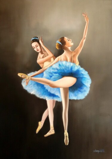 Pittura intitolato "Dancers" da Anna Rita Angiolelli, Opera d'arte originale, Olio Montato su Telaio per barella in legno