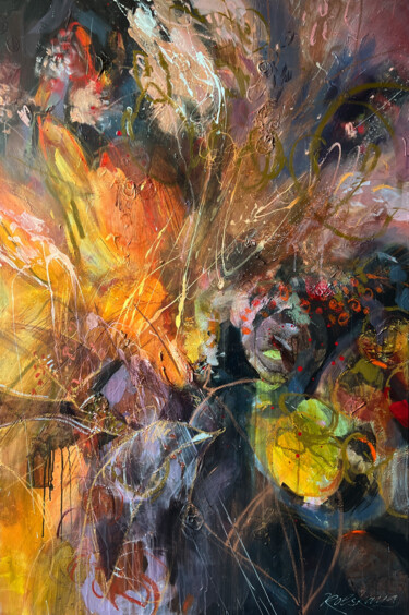 Peinture intitulée "Marigold and Ochre" par Anna Rolskaya, Œuvre d'art originale, Acrylique