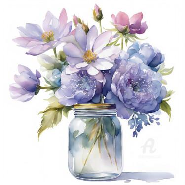 数字艺术 标题为“Bouquet of flowers…” 由Anna Russo, 原创艺术品, 水彩