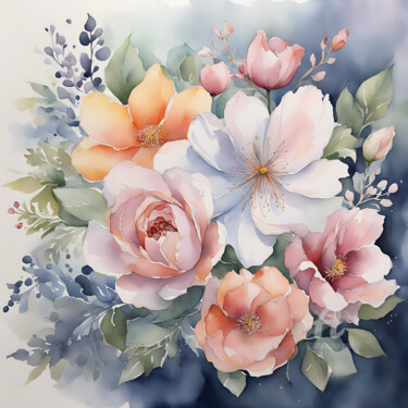 「Flowers #8」というタイトルのデジタルアーツ Anna Russoによって, オリジナルのアートワーク, デジタル絵画
