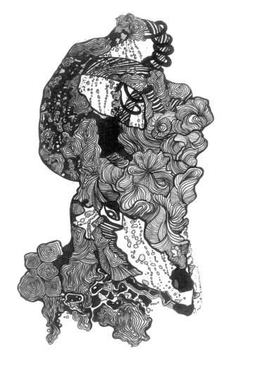 Dibujo titulada "Козерог" por Anna Samoilova Ahhara_art, Obra de arte original, Pluma de gel