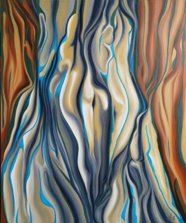 Painting titled "Grace" by Anna Shabalova, Original Artwork, Oil Mounted on Wood Stretcher frame