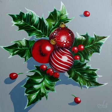 Painting titled "Holly" by Anna Shabalova, Original Artwork, Oil Mounted on Wood Stretcher frame