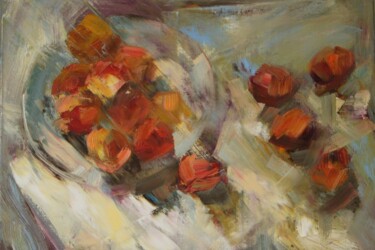Картина под названием "Персики. Август" - Anna Shwed, Подлинное произведение искусства, Масло