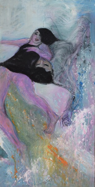 Pintura titulada "Два брюнета и одно…" por Anna Skorko, Obra de arte original, Acrílico