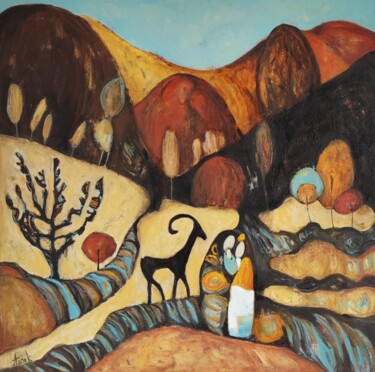 Painting titled ""The legend of moun…" by Anna Soghomonyan, Original Artwork, Oil