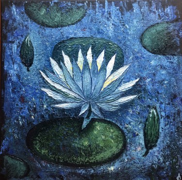 Malerei mit dem Titel "Lotus" von Anna Sokolan, Original-Kunstwerk, Öl