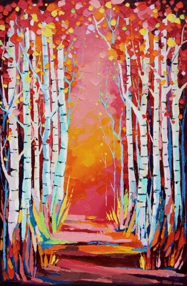 Peinture intitulée "Autumn Symphony in…" par Anna Startseva, Œuvre d'art originale, Huile