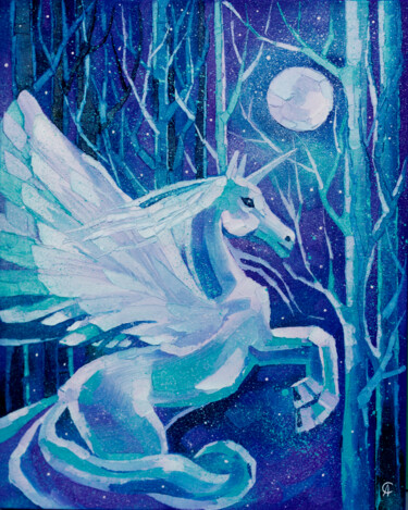 Schilderij getiteld "A winter fairy tale…" door Anna Startseva, Origineel Kunstwerk, Olie