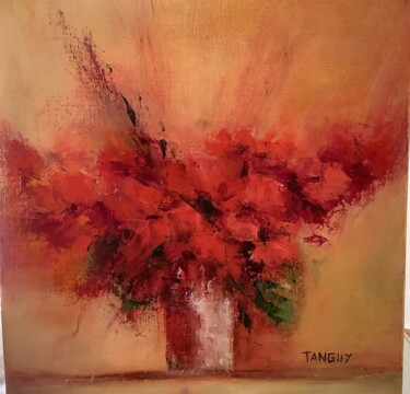Pintura titulada "Bouquet fleurs cham…" por Anna Tanguy, Obra de arte original, Oleo