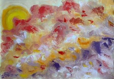 Painting titled "Heavenly waves - ab…" by Anna Valentina Kalmykova, Original Artwork, Oil