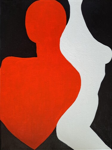 Schilderij getiteld "Love geometry" door Anna Werth, Origineel Kunstwerk, Acryl