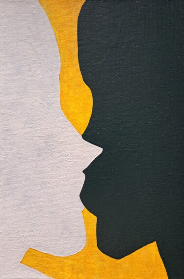 Painting titled "One-way kiss (small)" by Anna Werth, Original Artwork, Acrylic