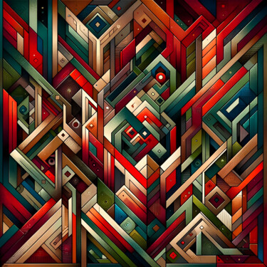 Arts numériques intitulée "Autumn geometry #5" par Anna Werth, Œuvre d'art originale, Travail numérique 2D