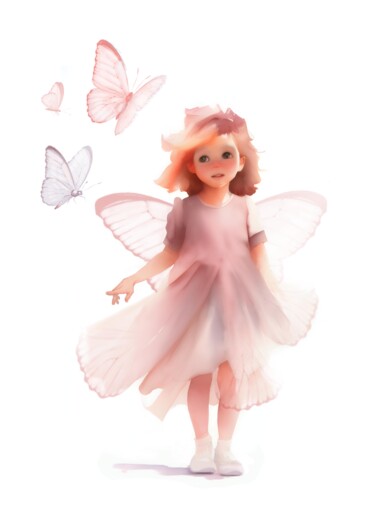 Digital Arts titled "Fairy with butterfl…" by Anna Zosch, Original Artwork, 2D Digital Work