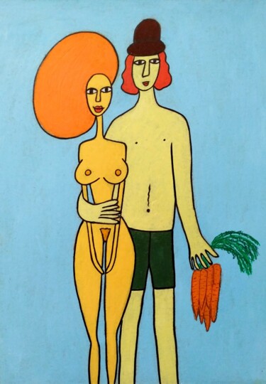 "Couple with carrots" başlıklı Resim Анна Жулева tarafından, Orijinal sanat, Pastel